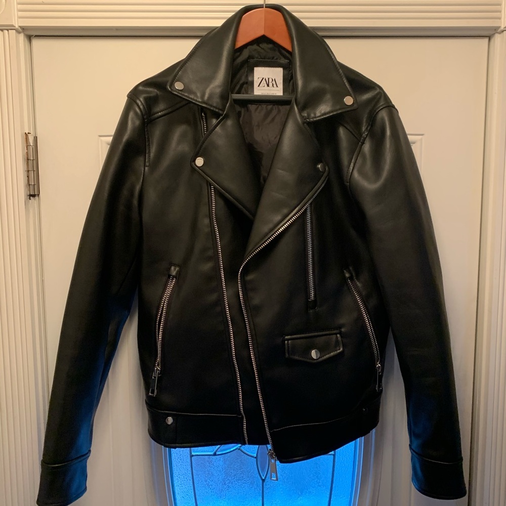 Zara Men’s Vegan Leather Moto Jacket